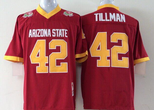 Men Arizona State Sun Devils #42 Tillman Red 2025 NCAA Jersey